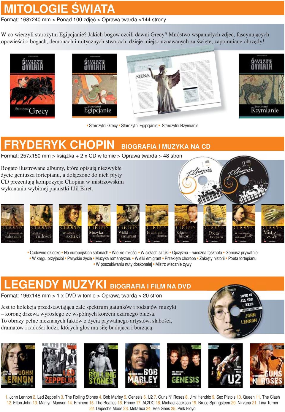 Starożytni Grecy Starożytni Egipcjanie Starożytni Rzymianie FRYDERYK CHOPIN BIOGRAFIA I MUZYKA NA CD Format: 257x150 mm > książka + 2 x CD w tomie > Oprawa twarda > 48 stron Bogato ilustrowane