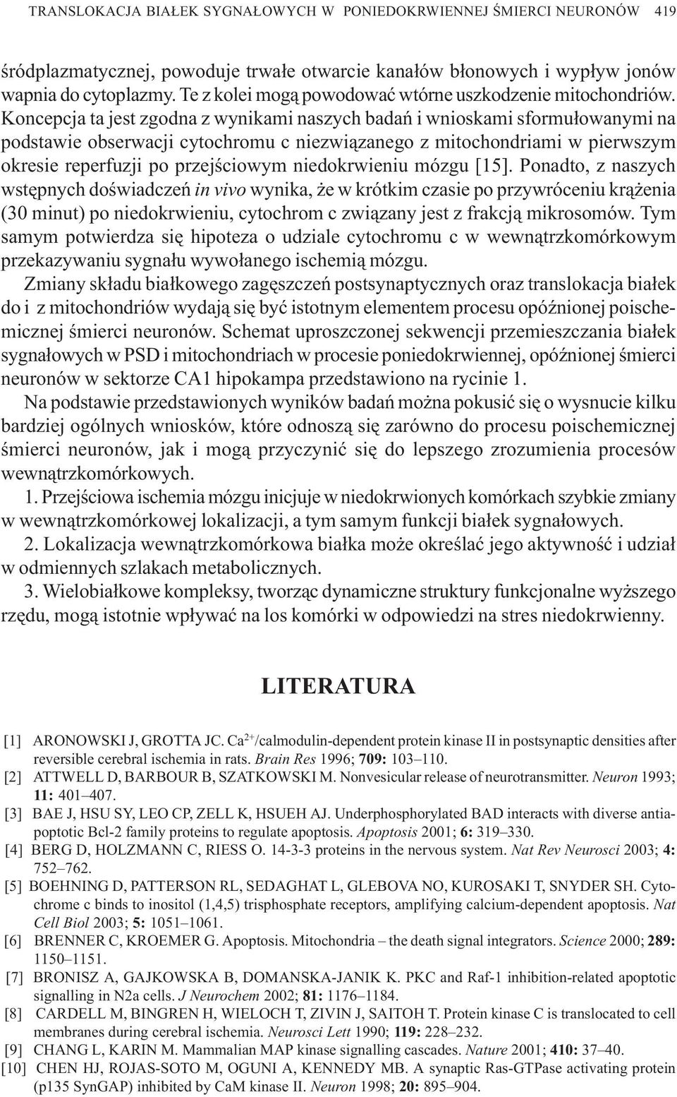 niedokrwieniu mózgu [15].