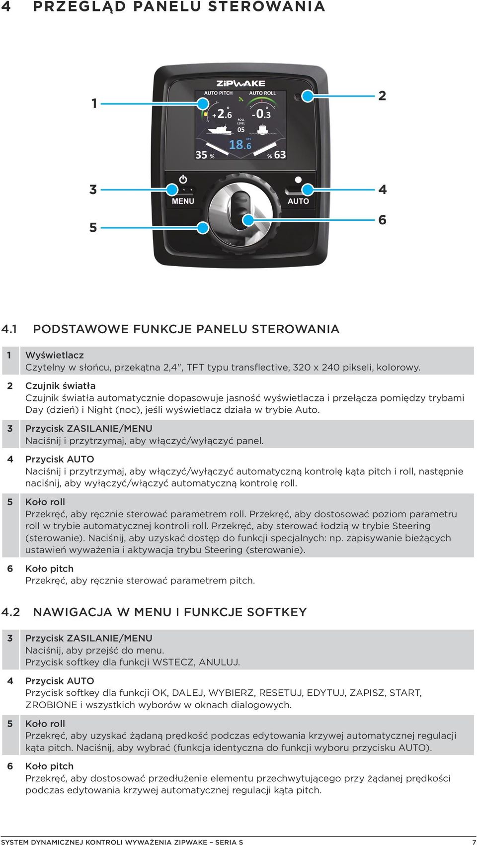3 Przycisk ZASILANIE/MENU Naciśnij i przytrzymaj, aby włączyć/wyłączyć panel.