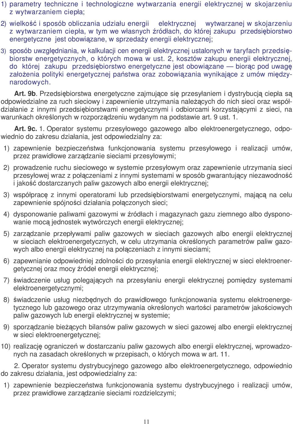 elektrycznej ustalonych w taryfach przedsibiorstw energetycznych, o których mowa w ust.