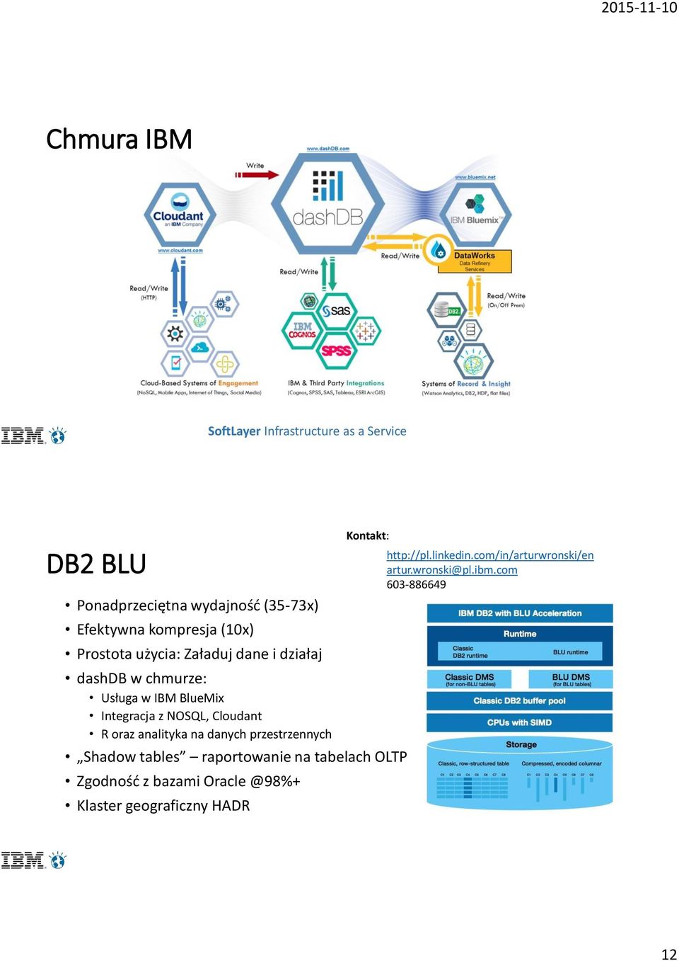 R oraz analityka na danych przestrzennych Shadow tables raportowanie na tabelach OLTP Zgodnośd z bazami Oracle