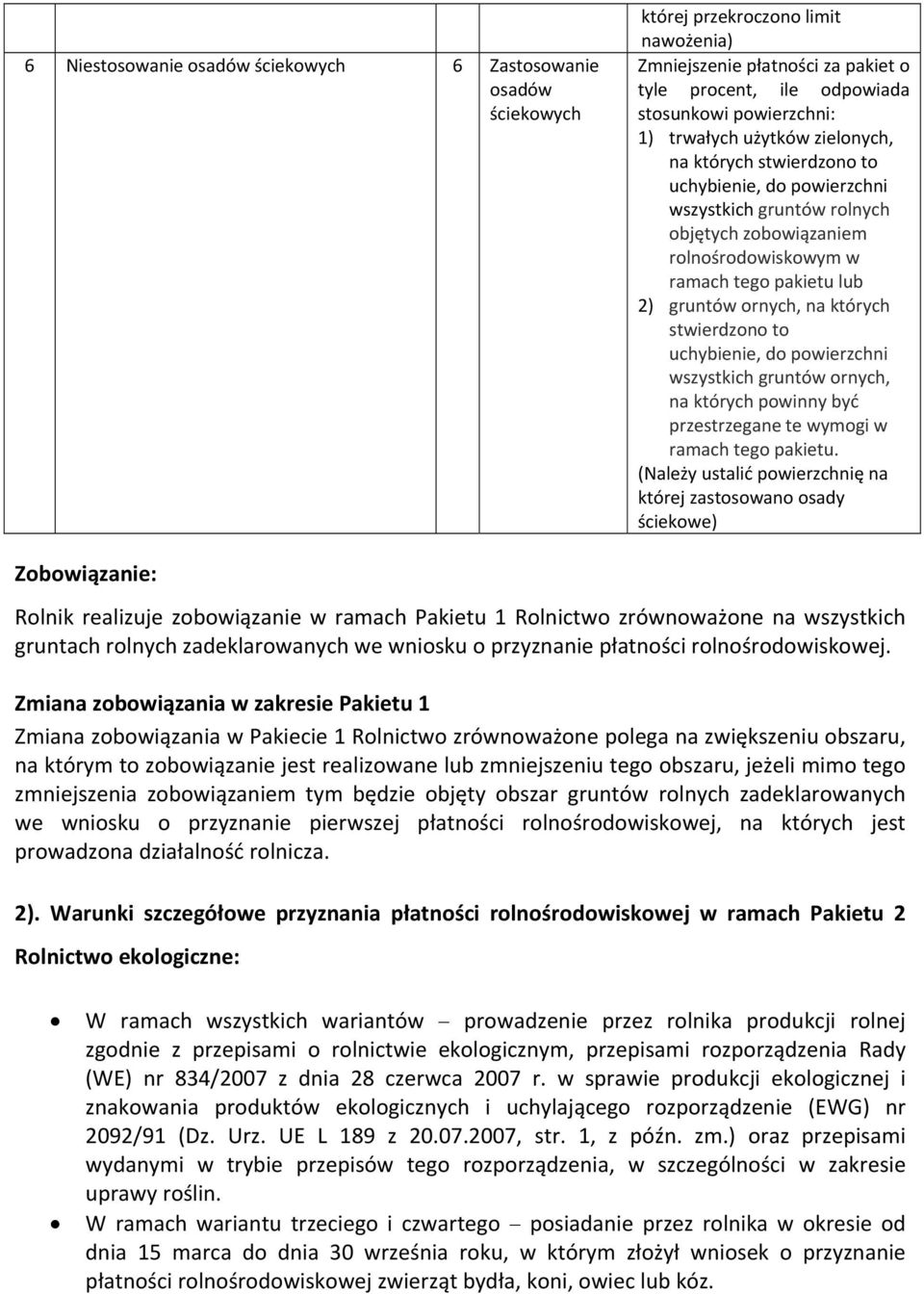 których stwierdzono to uchybienie, do powierzchni wszystkich gruntów ornych, na których powinny być przestrzegane te wymogi w ramach tego pakietu.