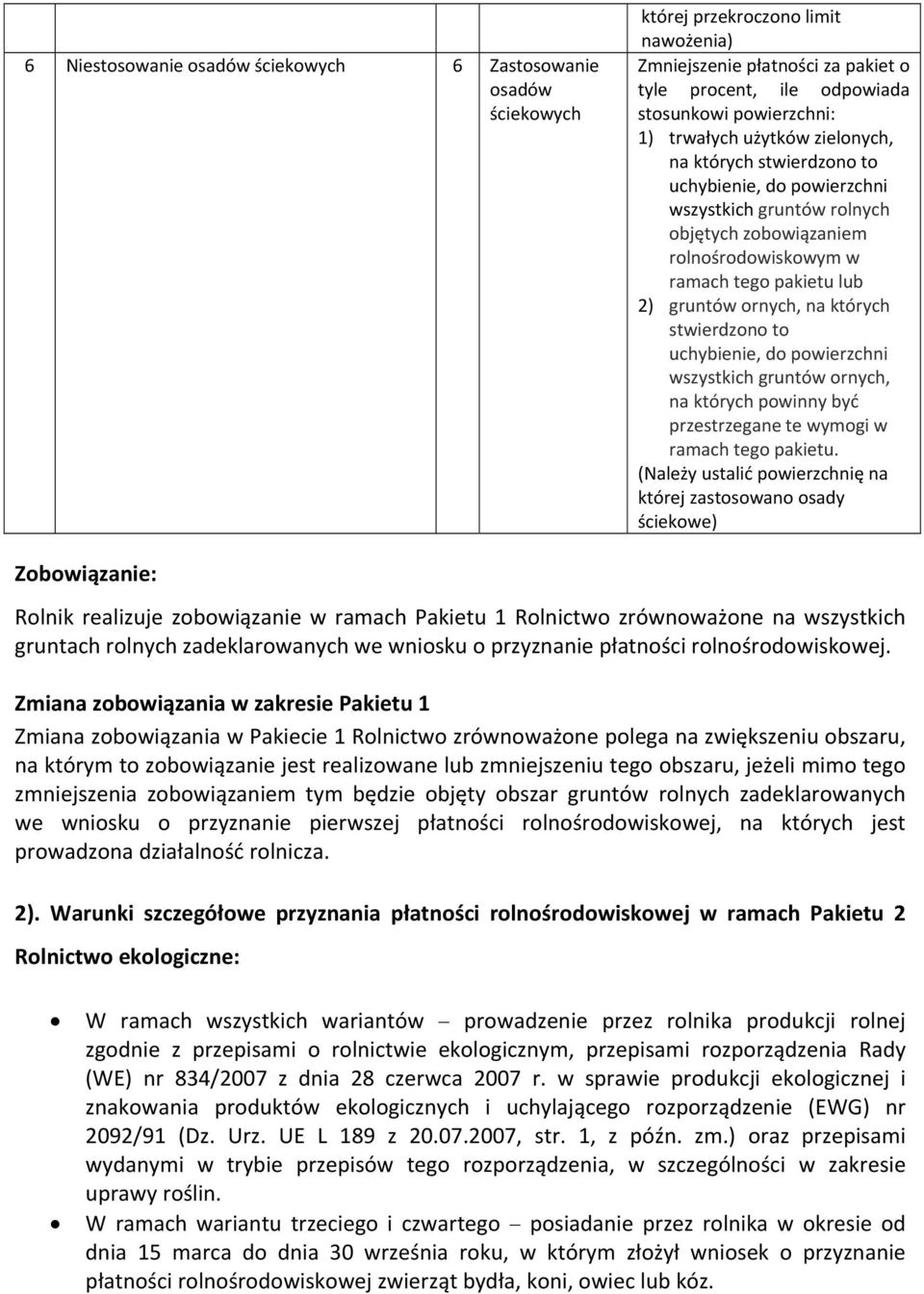 których stwierdzono to uchybienie, do powierzchni wszystkich gruntów ornych, na których powinny być przestrzegane te wymogi w ramach tego pakietu.