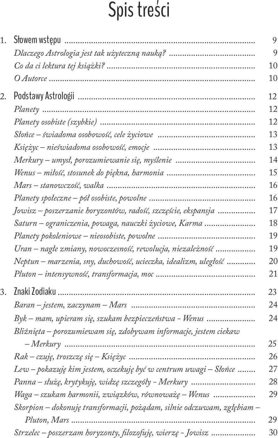 .. 14 Wenus miłość, stosunek do piękna, harmonia... 15 Mars stanowczość, walka... 16 Planety społeczne pół osobiste, powolne... 16 Jowisz poszerzanie horyzontów, radość, szczęście, ekspansja.