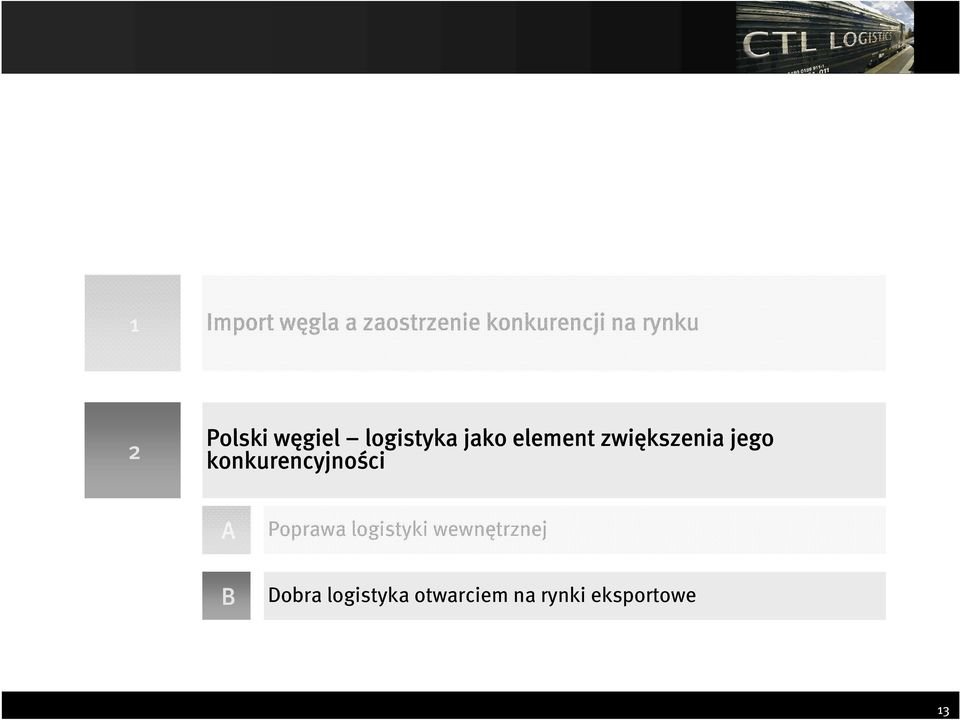 jego konkurencyjności ci A Poprawa logistyki