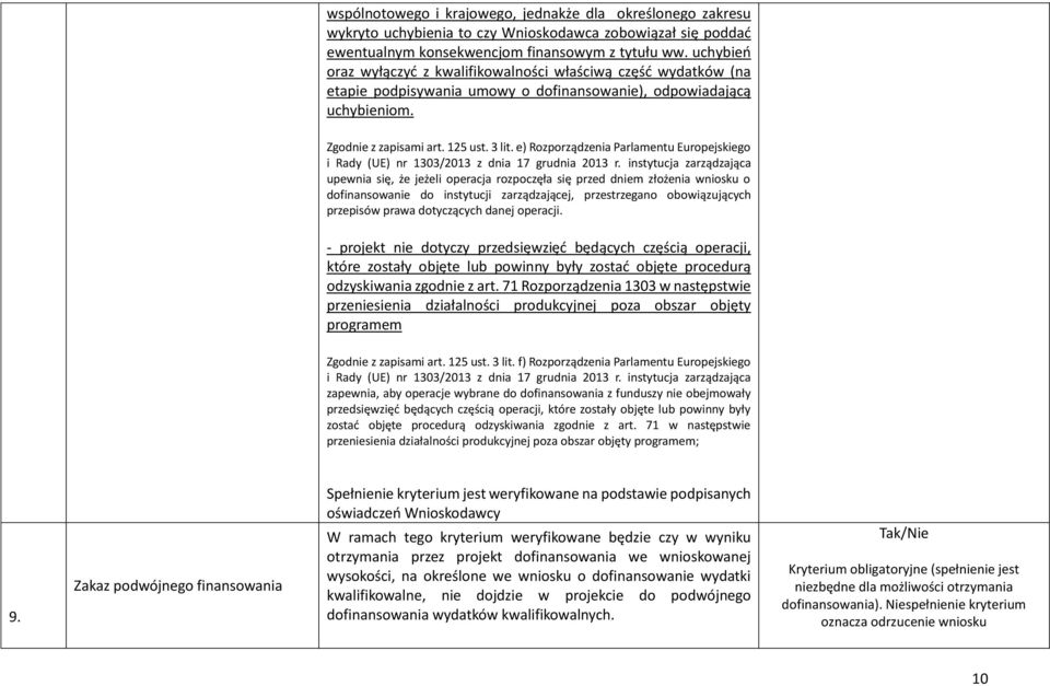 e) Rozporządzenia Parlamentu Europejskiego i Rady (UE) nr 1303/2013 z dnia 17 grudnia 2013 r.