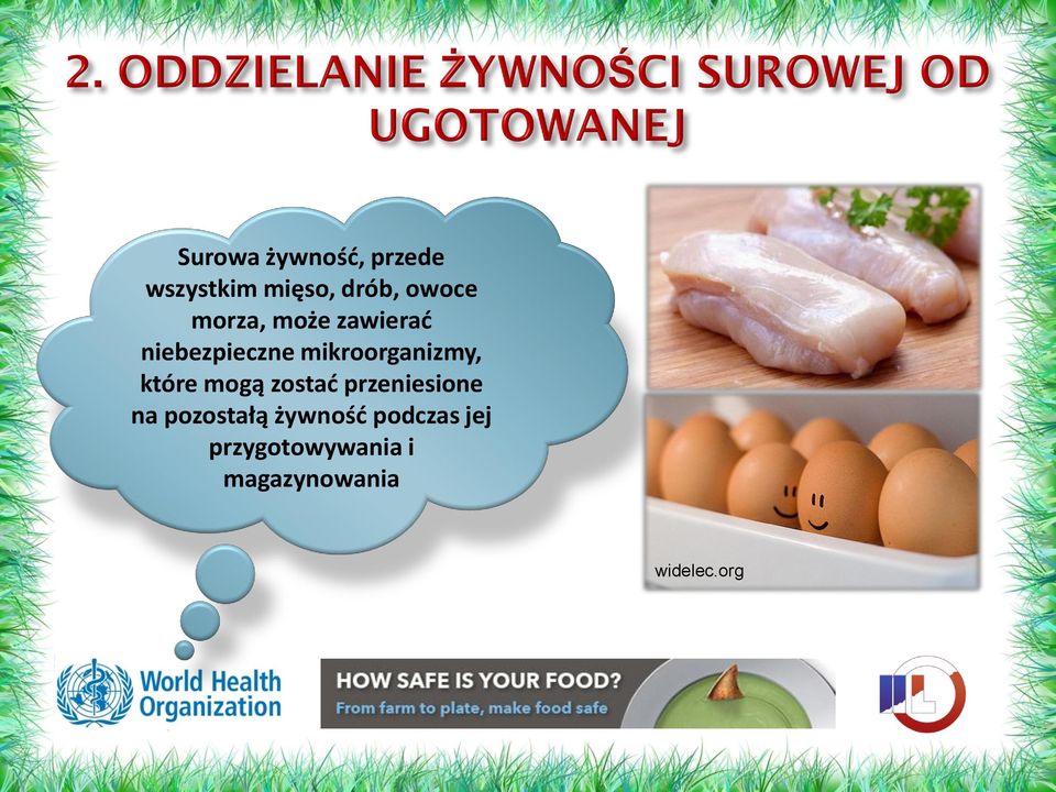 które mogą zostać przeniesione na pozostałą żywność