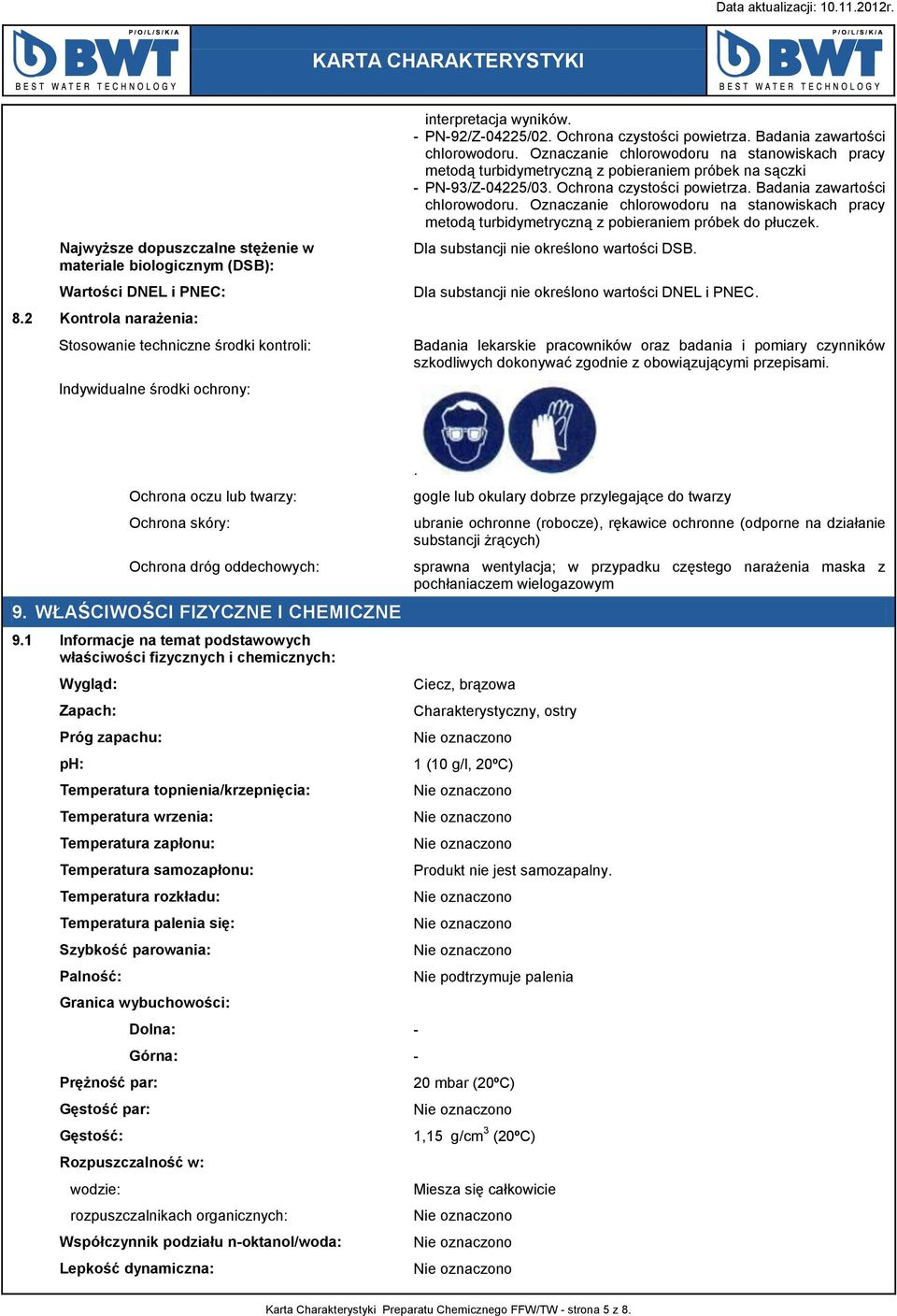 Oznaczanie chlorowodoru na stanowiskach pracy metodą turbidymetryczną z pobieraniem próbek na sączki - PN-93/Z-04225/03. Ochrona czystości powietrza. Badania zawartości chlorowodoru.