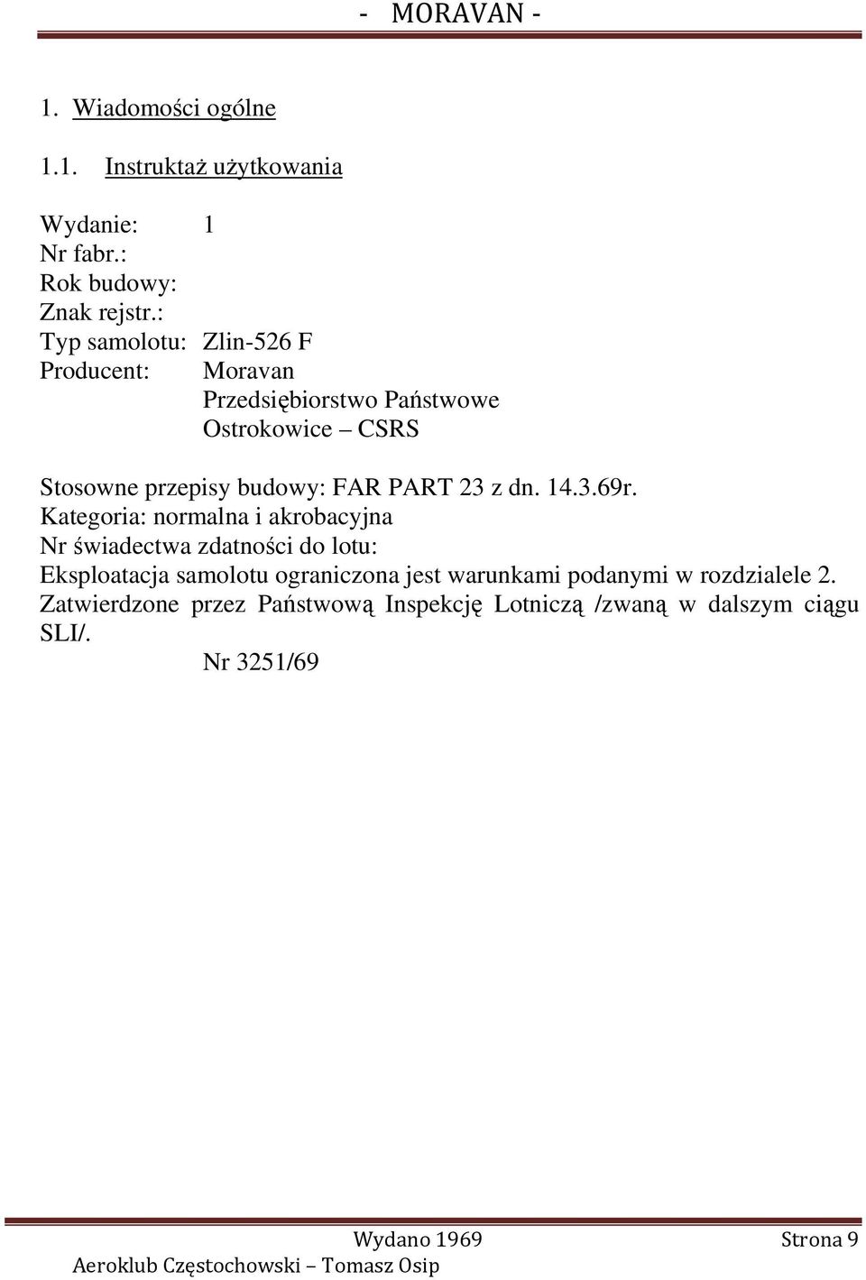 PART 23 z dn. 14.3.69r.