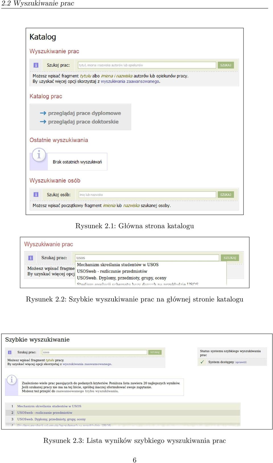 2: Szybkie wyszukiwanie prac na głównej