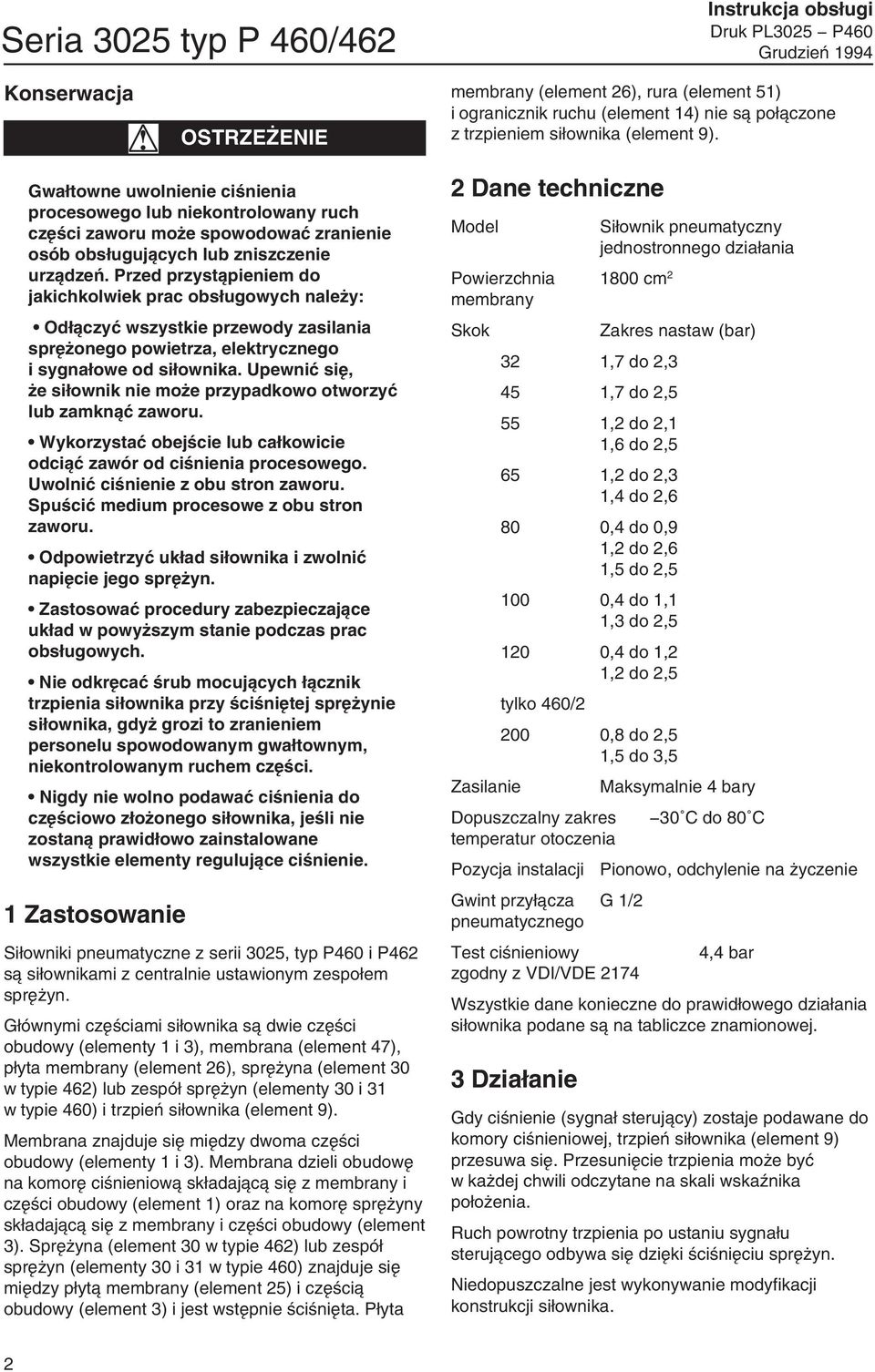 Upewnić się, że siłownik nie może przypadkowo otworzyć lub zamknąć zaworu. Wykorzystać obejście lub całkowicie odciąć zawór od ciśnienia procesowego. Uwolnić ciśnienie z obu stron zaworu.