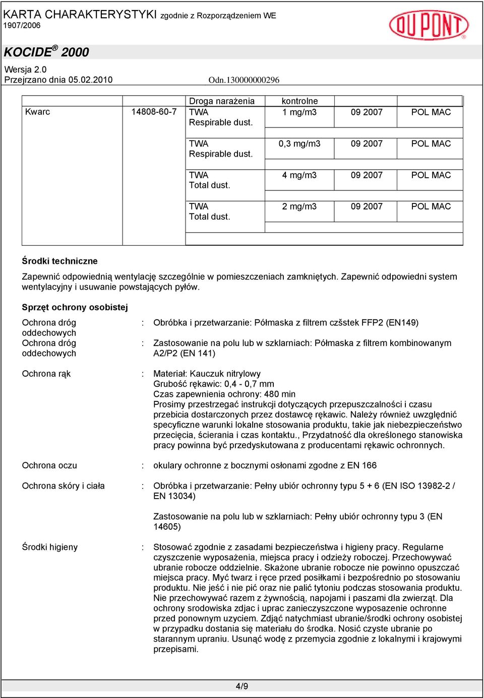 Zapewnić odpowiedni system wentylacyjny i usuwanie powstających pyłów.