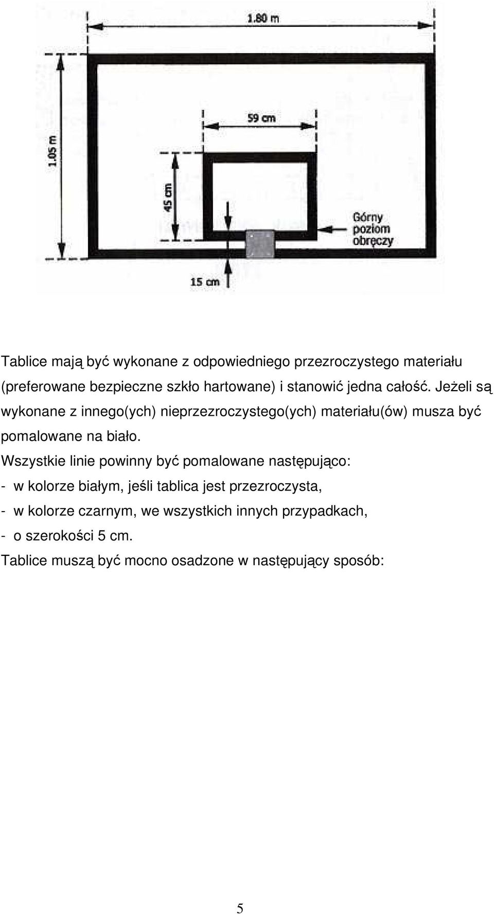 Jeżeli są wykonane z innego(ych) nieprzezroczystego(ych) materiału(ów) musza być pomalowane na biało.