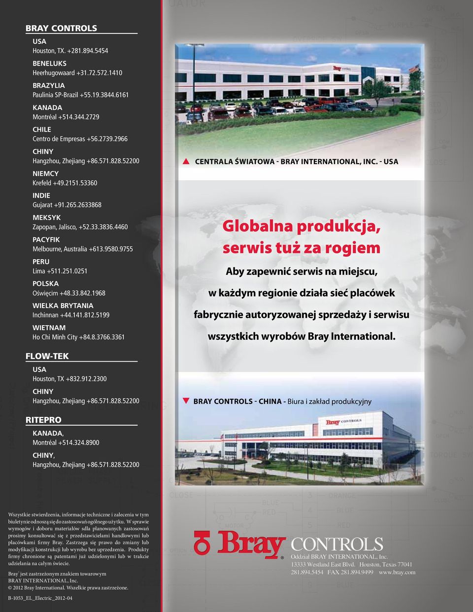 9755 PERU Lima +511.251.0251 POLSKA Oświęcim +48.33.842.1968 Wielka Brytania Inchinnan +44.141.812.5199 WIETNAM Ho Chi Minh City +84.8.3766.3361 FLOW-TEK USA Houston, TX +832.912.