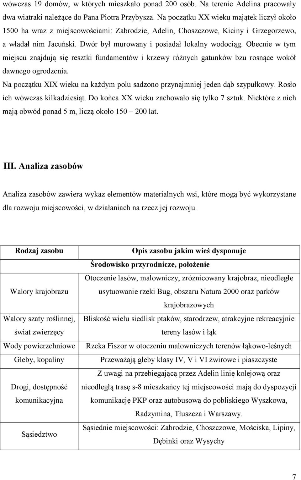 Obecnie w tym miejscu znajdują się resztki fundamentów i krzewy różnych gatunków bzu rosnące wokół dawnego ogrodzenia. Na początku XIX wieku na każdym polu sadzono przynajmniej jeden dąb szypułkowy.