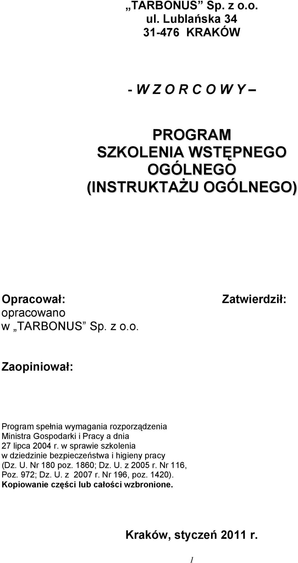 TARBONUS Sp. z o.