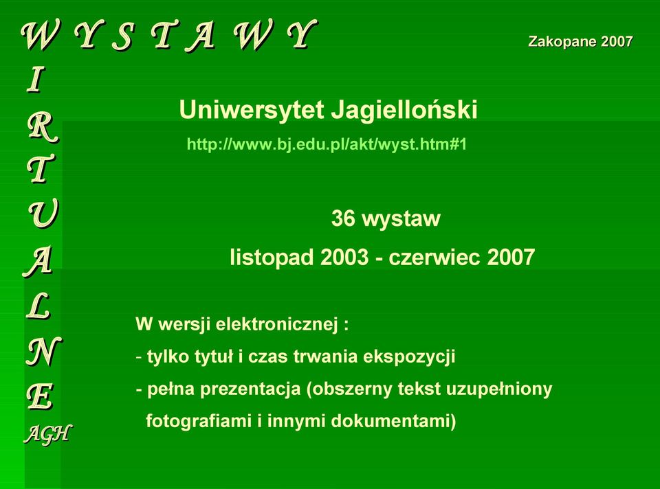 elektronicznej : - tylko tytuł i czas trwania ekspozycji -