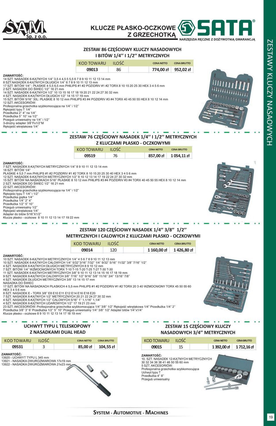 BITÓW 1/4 : PŁASKIE 4 5,5 6,5 mm PHILIPS #1 #2 POZIDRIV #1 #2 TORX 8 10 15 20 25 30 HEX 3 4 5 6 mm 2 SZT. NASADEK DO ŚWIEC 1/2 16 21 mm 14 SZT.