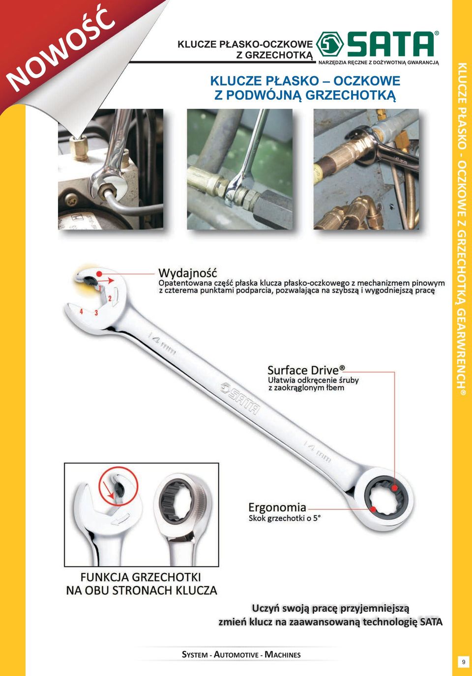 GRZECHOTKĄ KLUCZE PŁASKO - OCZKOWE Z GRZECHOTKĄ GEARWRENCH