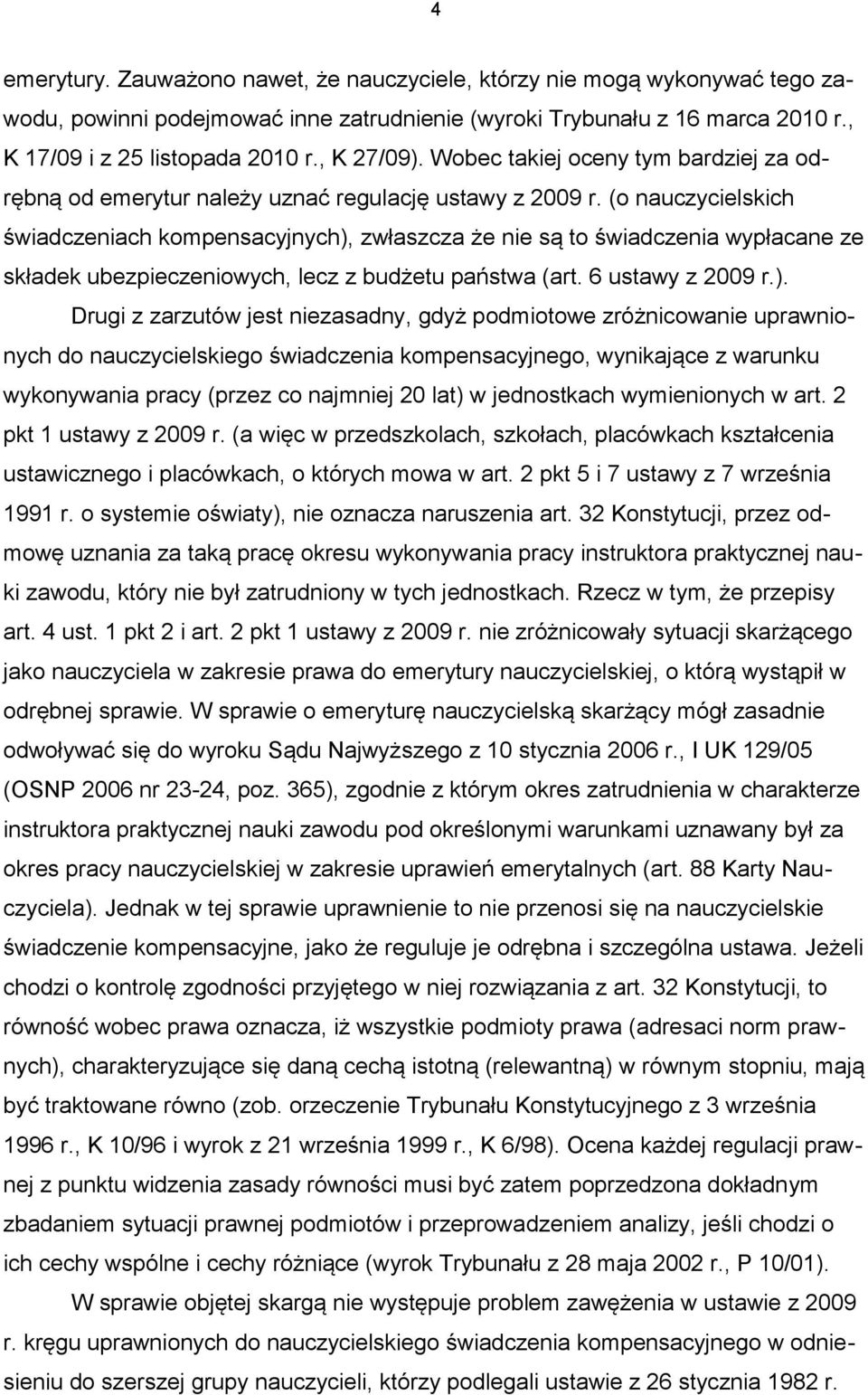 (o nauczycielskich świadczeniach kompensacyjnych),