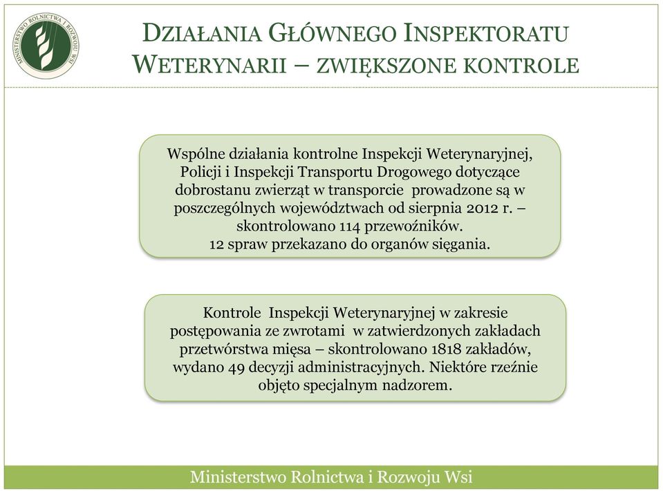 skontrolowano 114 przewoźników. 12 spraw przekazano do organów sięgania.