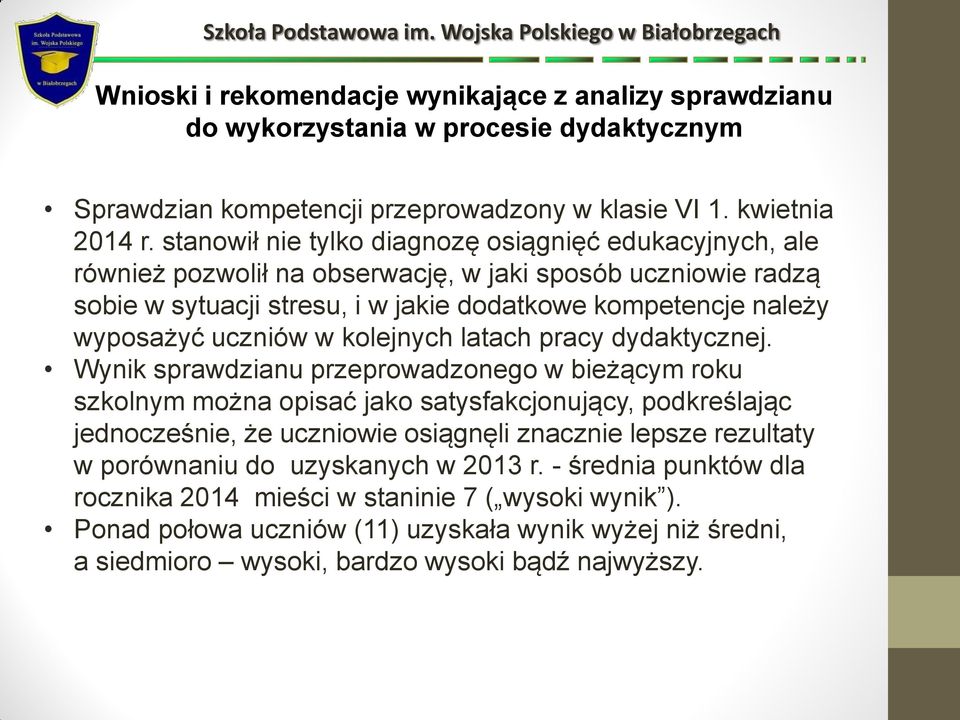 w kolejnych latach pracy dydaktycznej.