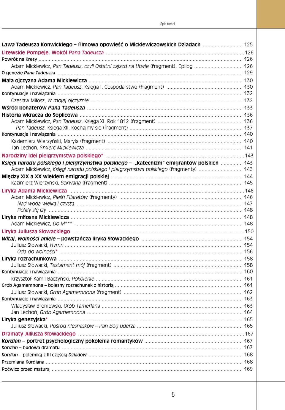 .. 130 Adam Mickiewicz, Pan Tadeusz, Księga I. Gospodarstwo (fragment)... 130 Kontynuacje i nawiązania... 132 Czesław Miłosz, W mojej ojczyźnie... 132 Wśród bohaterów Pana Tadeusza.