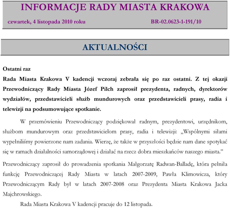 podsumowujące spotkanie.