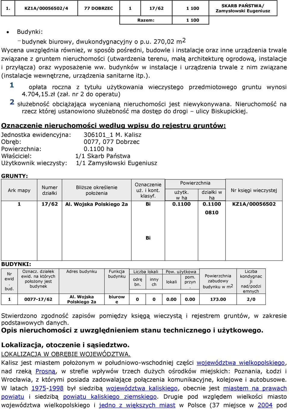 nieruchomości (utwardzenia terenu, małą architekturę ogrodową, instalacje i przyłącza) oraz wyposażenie ww.