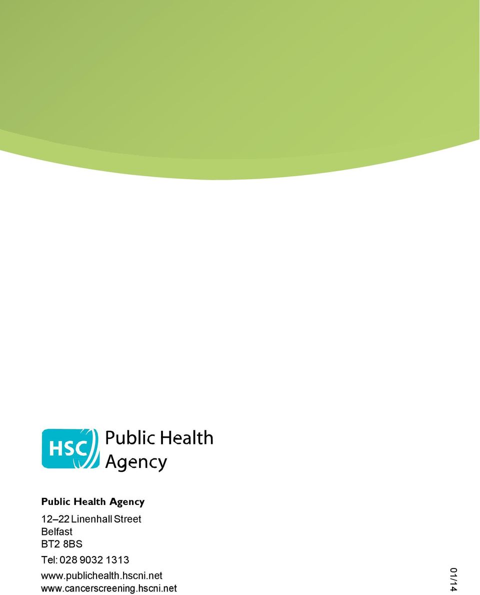 Tel: 028 9032 1313 www.publichealth.