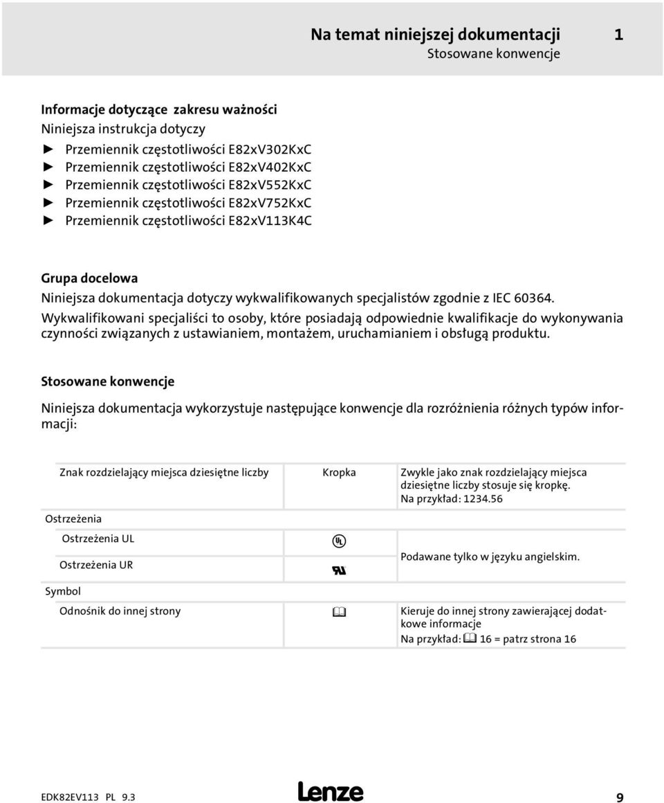 dotyczy wykwalifikowanych specjalistów zgodnie z IEC 60364.