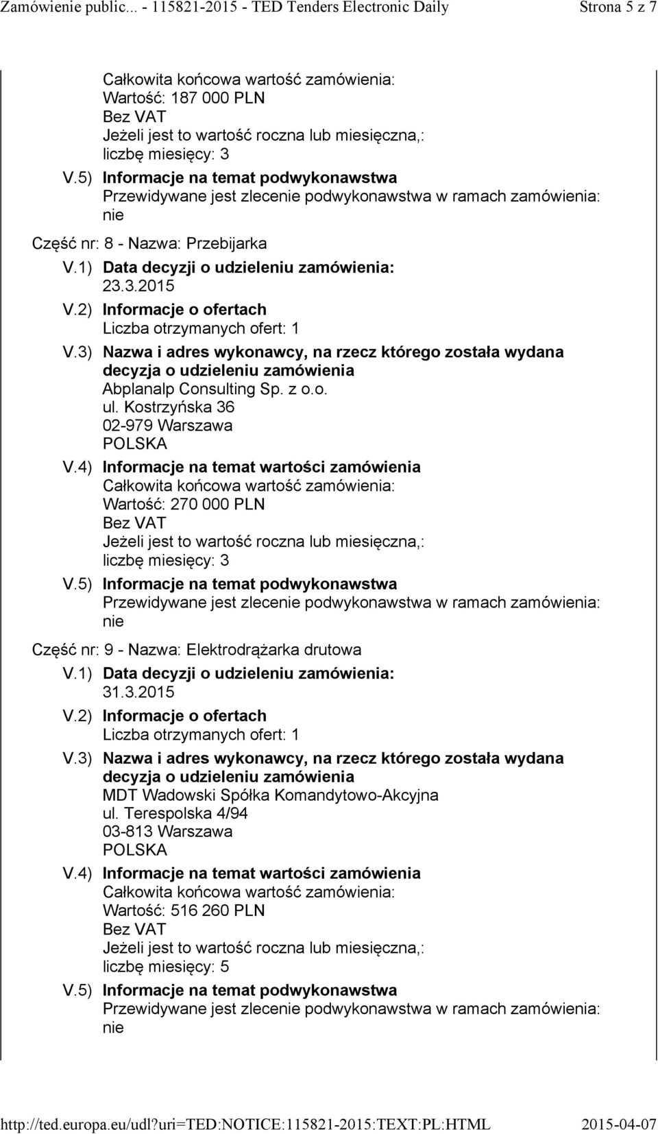 Nazwa: Przebijarka 23.3.2015 Abplanalp Consulting Sp. z o.o. ul.