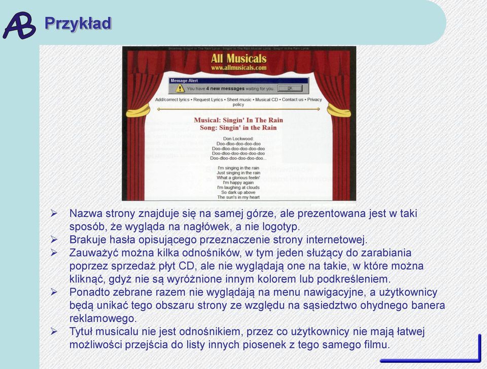 Zauważyć można kilka odnośników, w tym jeden służący do zarabiania poprzez sprzedaż płyt CD, ale nie wyglądają one na takie, w które można kliknąć, gdyż nie są wyróżnione