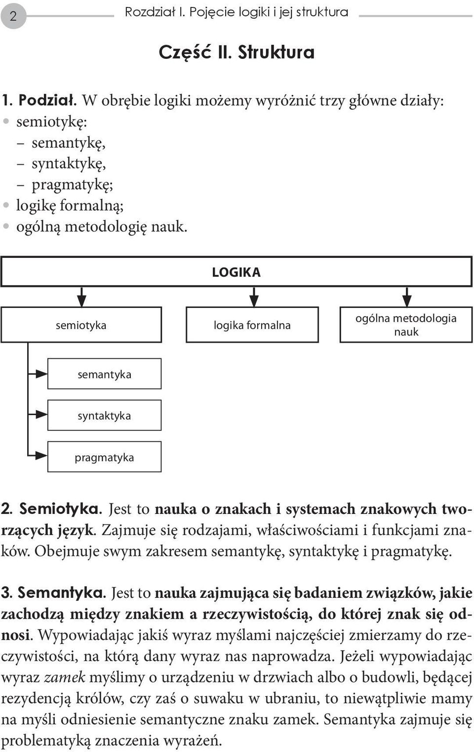 LOGIKA semiotyka logika formalna ogólna metodologia nauk semantyka syntaktyka pragmatyka 2. Semiotyka. Jest to nauka o znakach i systemach znakowych tworzących język.