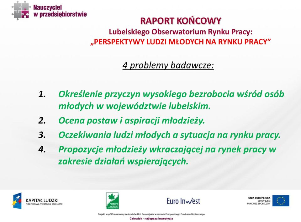 Określenie przyczyn wysokiego bezrobocia wśród osób młodych w województwie lubelskim. 2.
