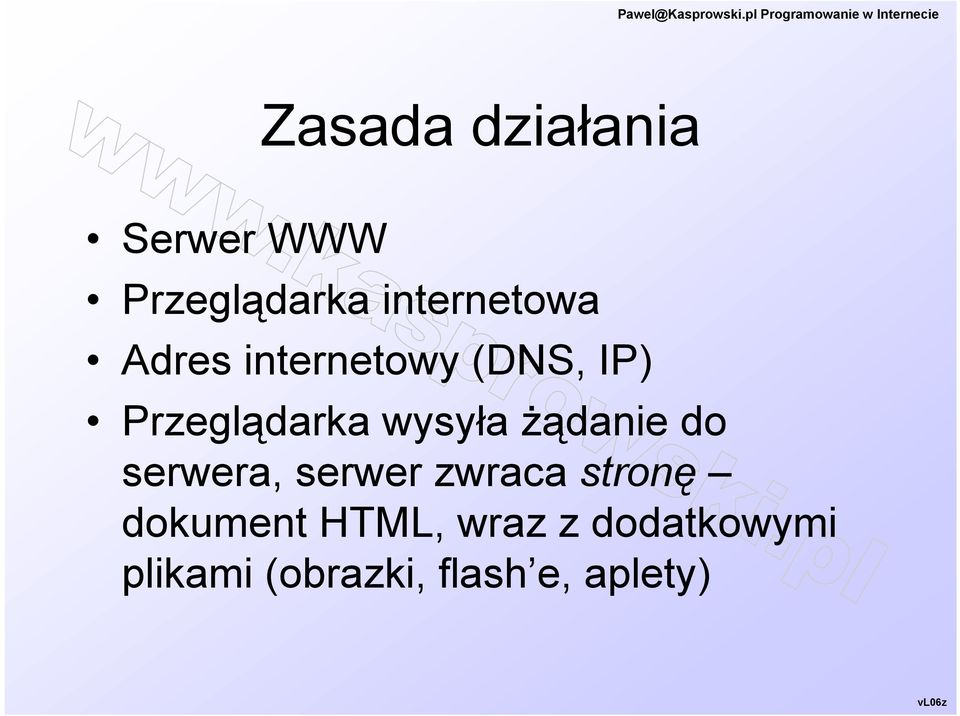 żądanie do serwera, serwer zwraca stronę dokument