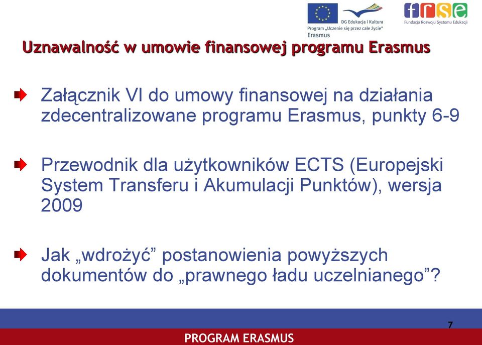 Przewodnik dla użytkowników ECTS (Europejski System Transferu i Akumulacji