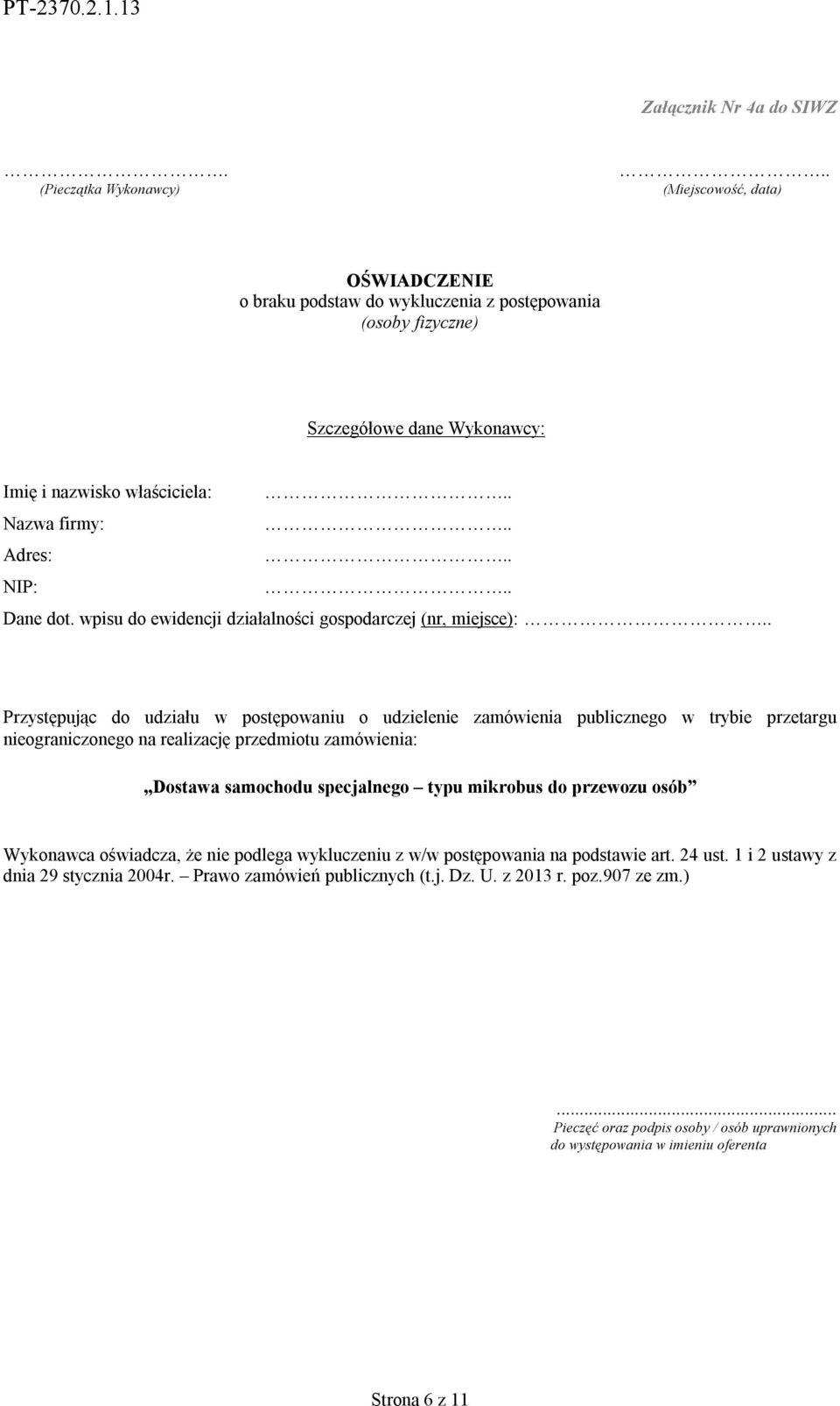 Adres: NIP: Dane dot.