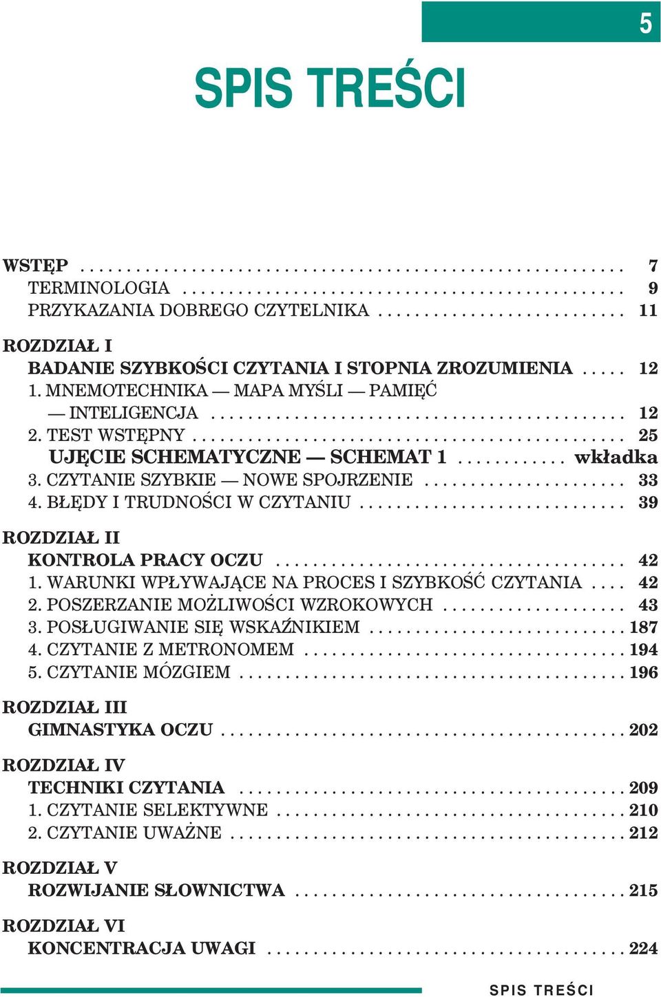 TEST WSTÊPNY............................................... 25 UJÊCIE SCHEMATYCZNE SCHEMAT 1............ wk³adka 3. CZYTANIE SZYBKIE NOWE SPOJRZENIE...................... 33 4.