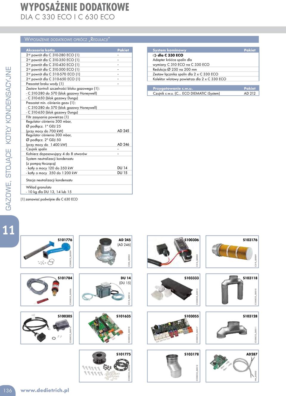 310-80 do 570 (blok gazowy Honeywell) - 310-650 (blok gazowy Dungs) Presostat min.