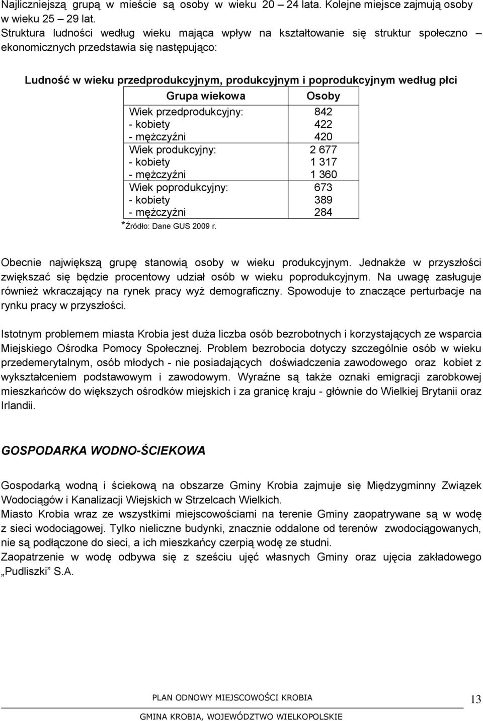 płci Grupa wiekowa Wiek przedprodukcyjny: - kobiety - mężczyźni Wiek produkcyjny: - kobiety - mężczyźni Wiek poprodukcyjny: - kobiety - mężczyźni *Źródło: Dane GUS 2009 r.