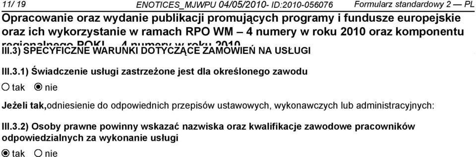 określonego zawodu Jeżeli,odsie do odpowiednich przepisów ustawowych, wykonawczych lub