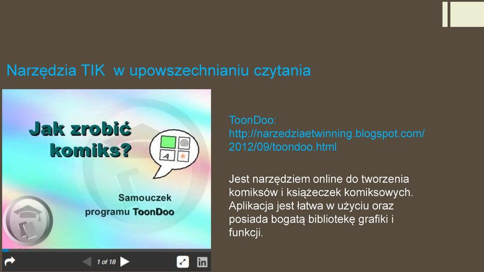 html Jest narzędziem online do tworzenia komiksów i książeczek