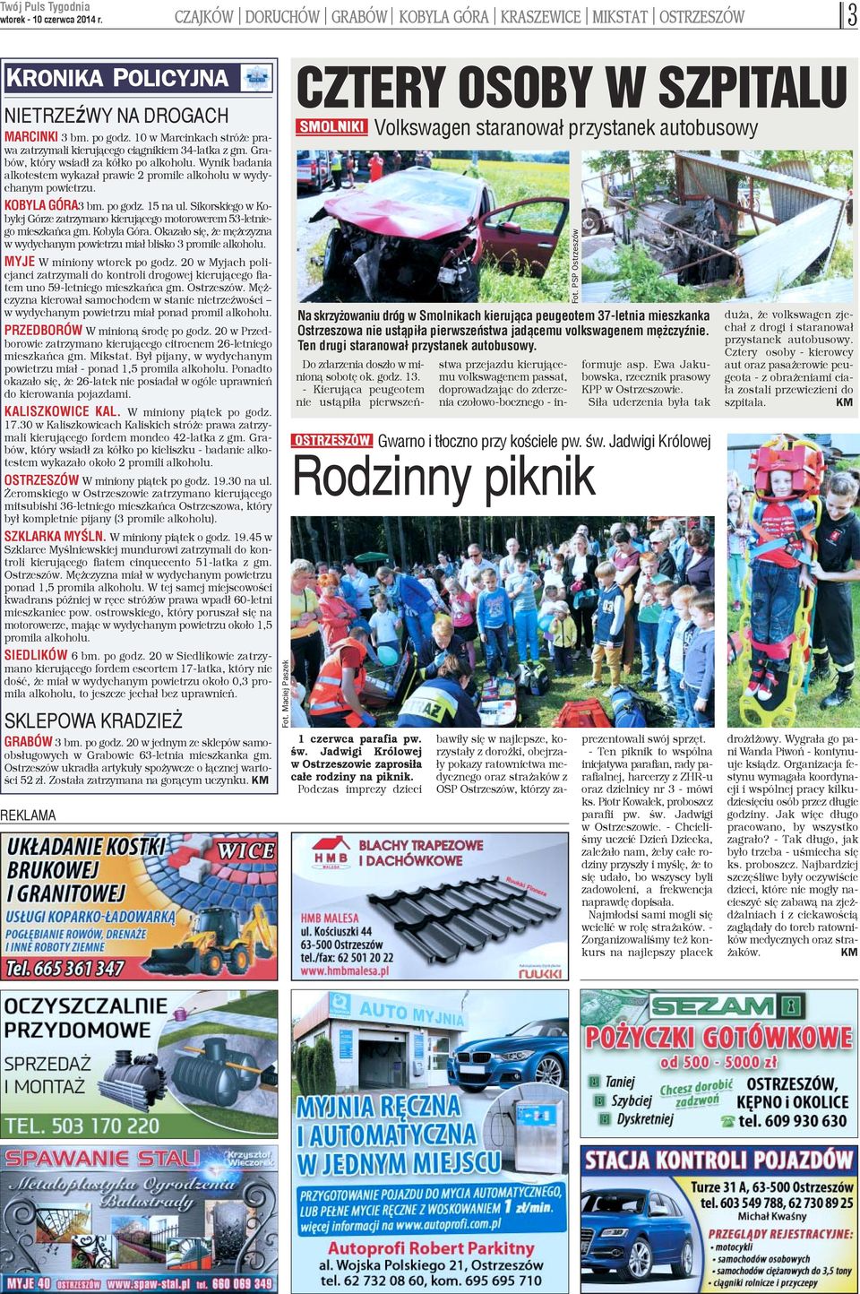 Wynik badania alkotestem wykaza³ prawie 2 promile alkoholu w wydychanym powietrzu. KOBYLA GÓRA3 bm. po godz. 15 na ul.