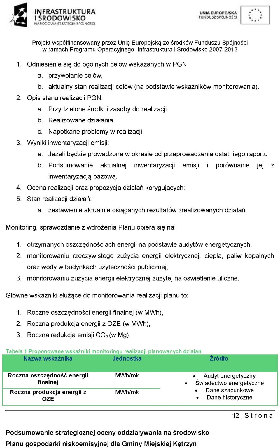 Jeżeli będzie prowadzona w okresie od przeprowadzenia ostatniego raportu b. Podsumowanie aktualnej inwentaryzacji emisji i porównanie jej z inwentaryzacją bazową. 4.