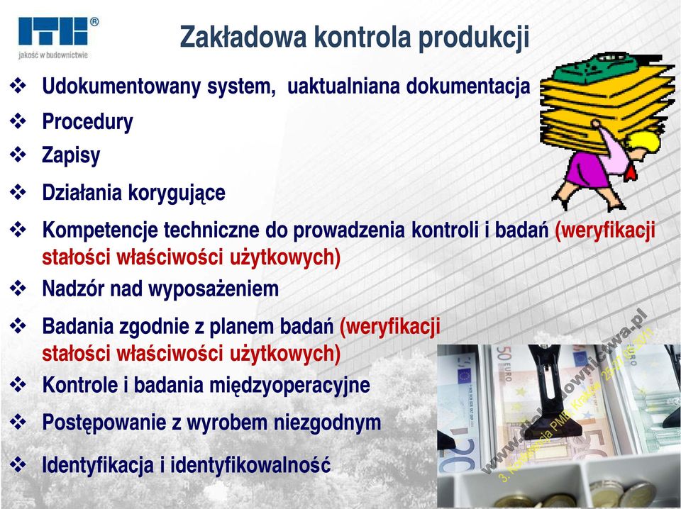 użytkowych) Nadzór nad wyposażeniem Badania zgodnie z planem badań (weryfikacji stałości właściwości