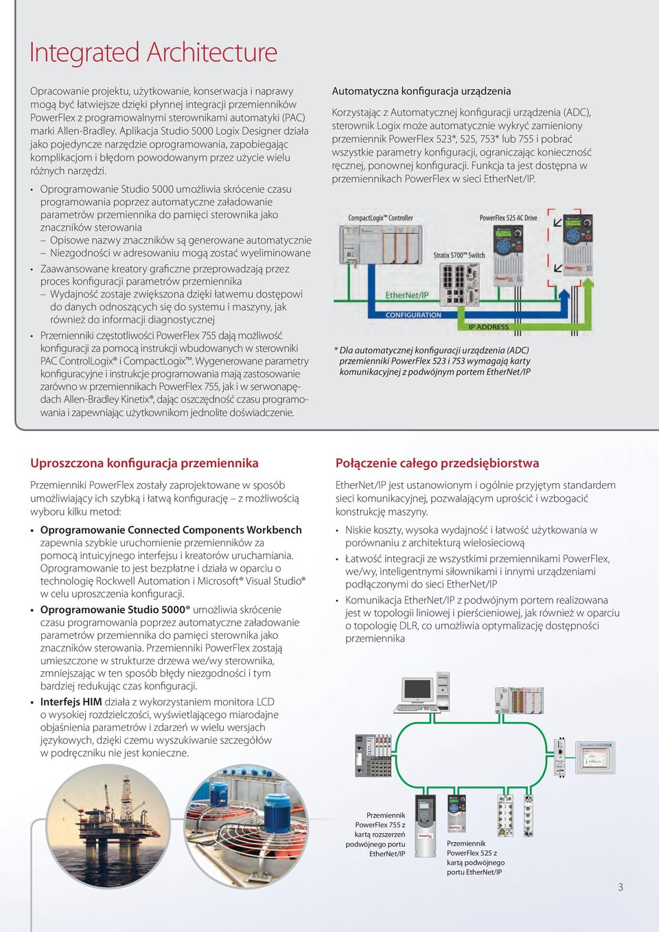 Oprogramowanie Studio 5000 umożliwia skrócenie czasu programowania poprzez automatyczne załadowanie parametrów przemiennika do pamięci sterownika jako znaczników sterowania Opisowe nazwy znaczników