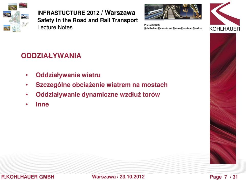 mostach Oddziaływanie dynamiczne wzdłuż