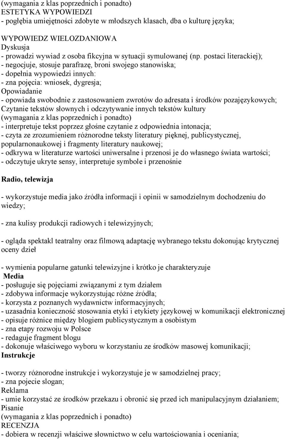 zwrotów do adresata i środków pozajęzykowych; Czytanie tekstów słownych i odczytywanie innych tekstów kultury - interpretuje tekst poprzez głośne czytanie z odpowiednia intonacja; - czyta ze