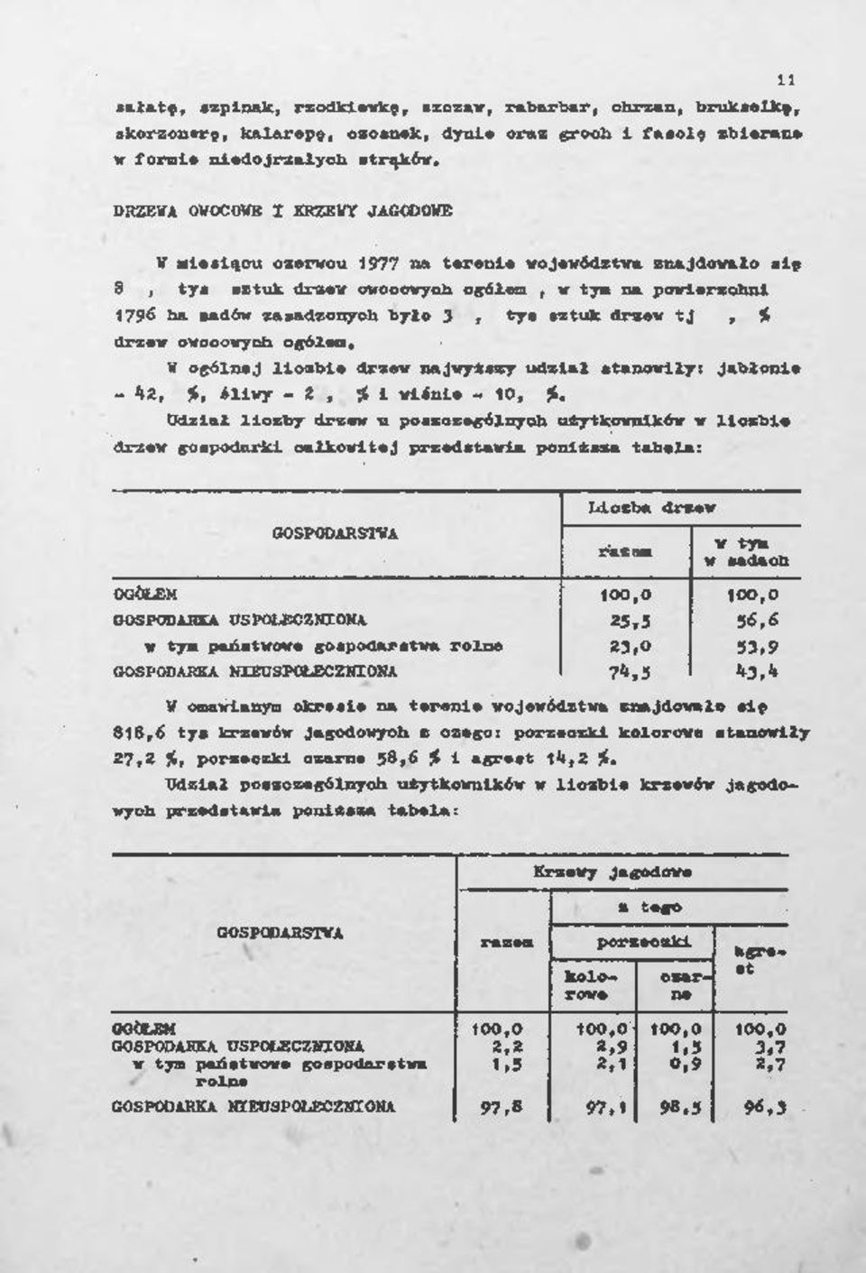 drzew owocowych ogółem.